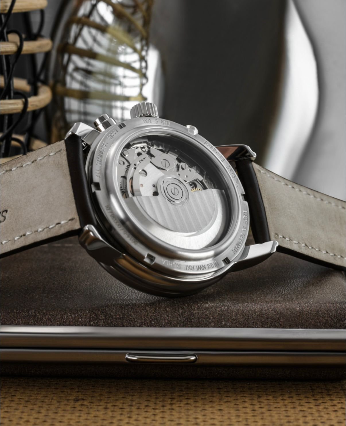 Zeppelin men’s automatic chronograph with leather strap - Image 3