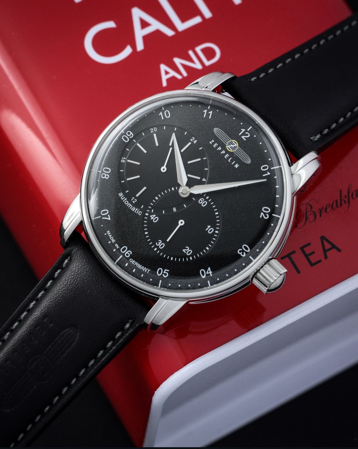 Zeppelin men’s automatic chronograph with leather strap